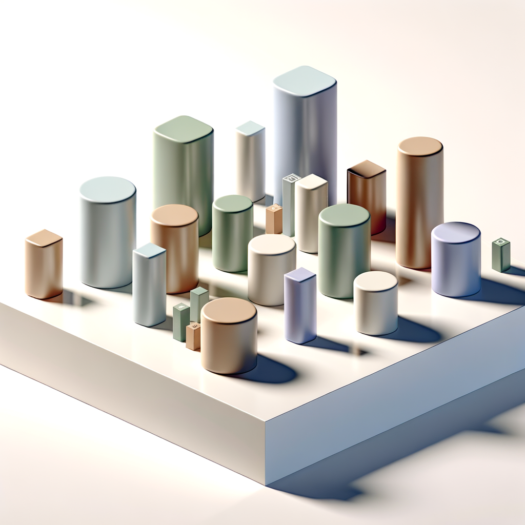 Abstract conceptual illustration of diversified investment portfolio building blocks