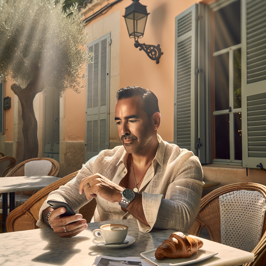 Person confidently reviewing investment statements at a cafe representing financial independence journey